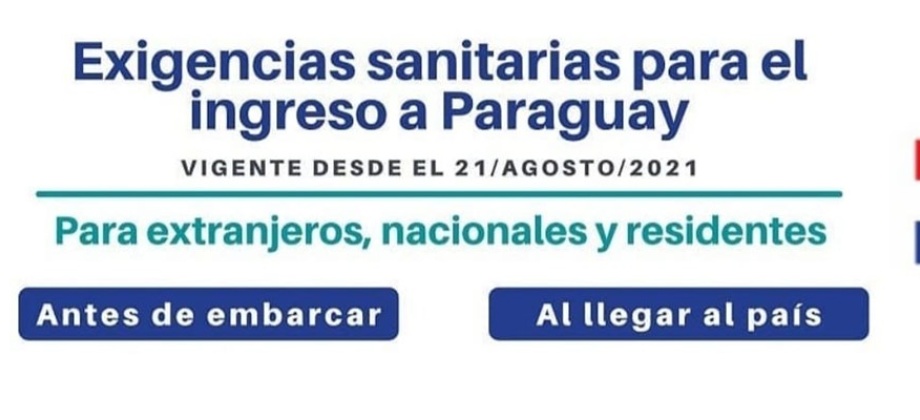 Exigencias sanitarias para el ingreso a Paraguay de 2021