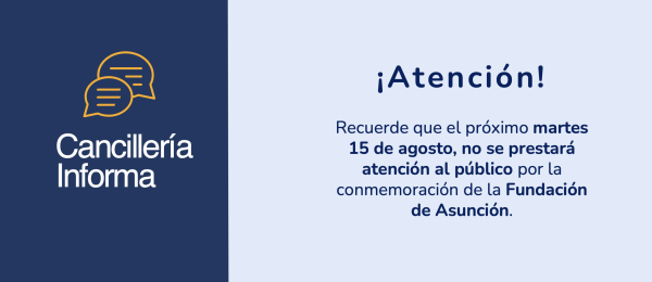La Embajada de Colombia en Paraguay y su Sección Consular no tendrá atención al público el 15 de agosto