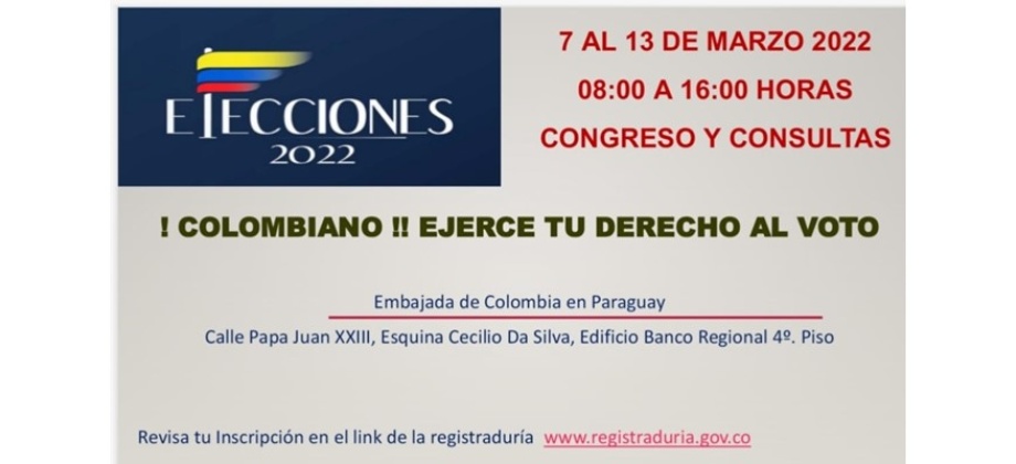Elecciones legislativas y consultas 2022 de colombianos en el exterior